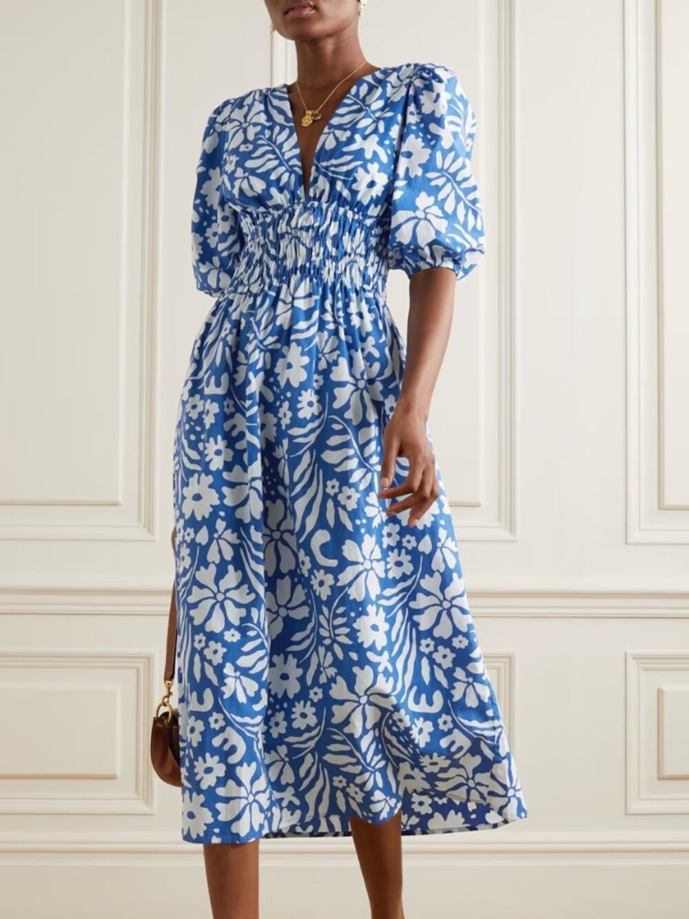 Faithfull The Brand Agnata Midi Dress Size 6 US